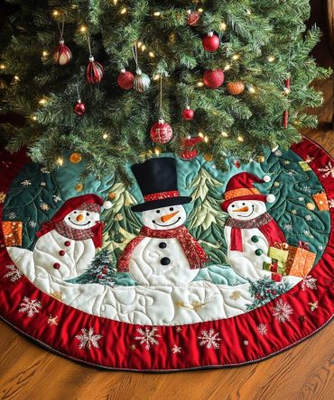 Sparkling Tinsel & Twinkle Holiday Tree Skirt - Handmade Custom Made-To-Order Christmas Tree Skirt With Sequin Shimmer And Festive Flair