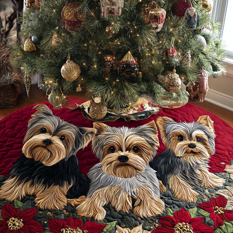 Handmade Tiny Joy Holiday Tree Skirt - Custom Made-To-Order Christmas Tree Skirt For Small Trees, Plush Finish, Perfect Gift Option