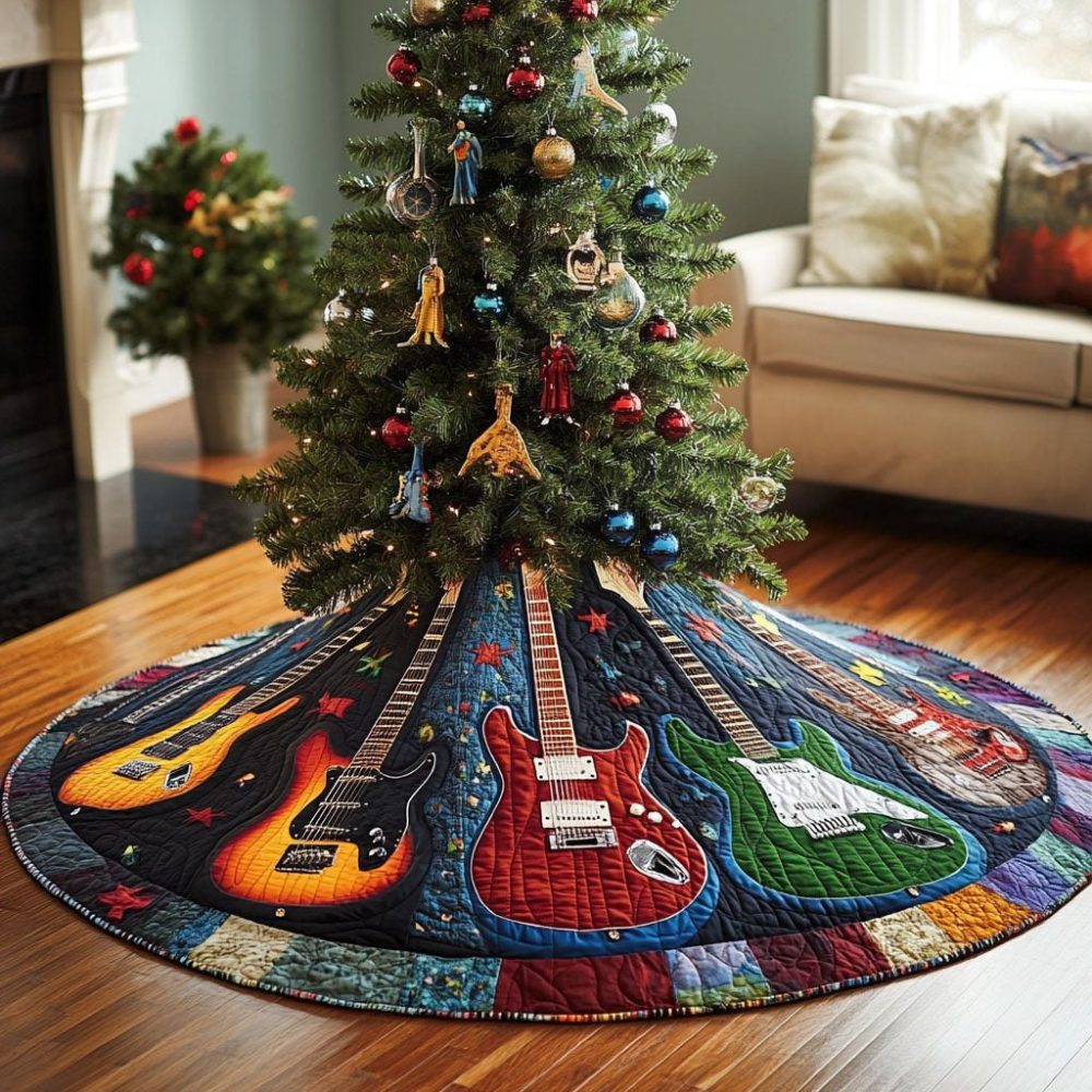 Tone Flow Contemporary Christmas Tree Skirt — Made-To-Order Minimalist Design, Soft Fabric Options, Custom Sizing & Colorways