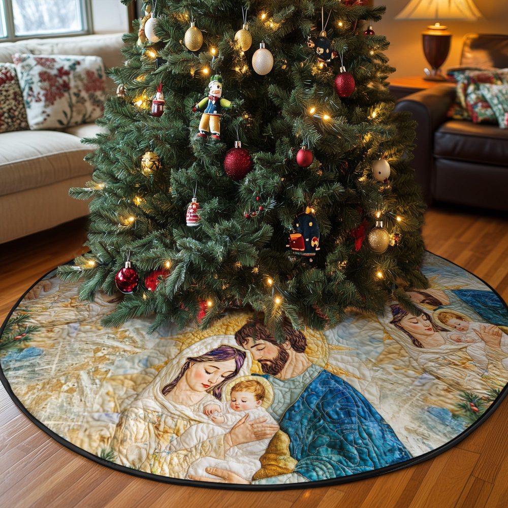 Tranquil Night Premium Christmas Tree Skirt — Made-To-Order Soft Velvet Finish, Luxurious Base Cover, Multiple Sizes & Custom Colors
