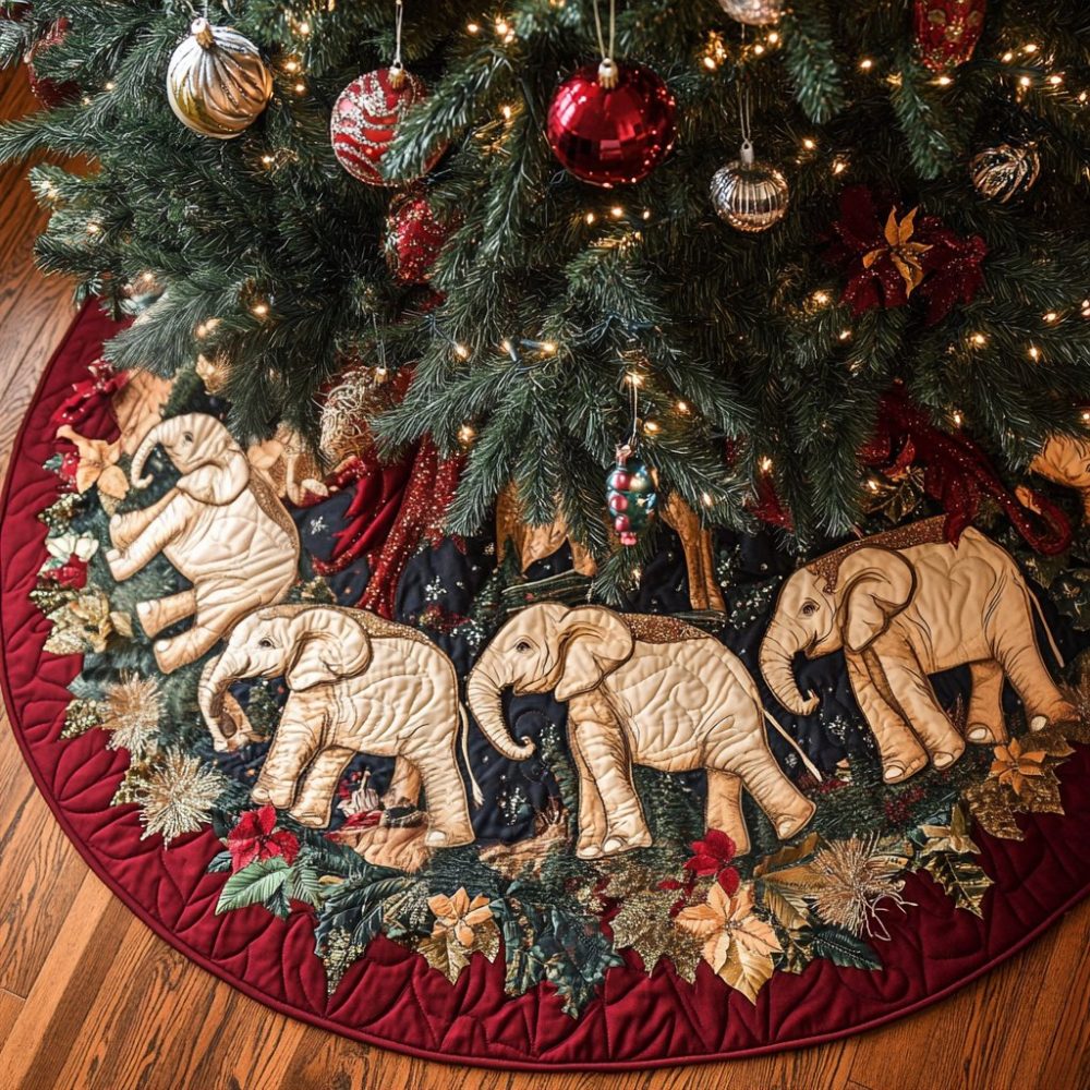 Tropical Treasures Handmade Christmas Tree Skirt — Custom Made-To-Order Vibrant Print, Lightweight & Durable Holiday Base Mat