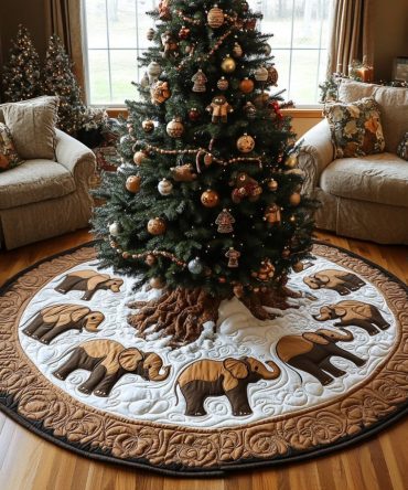 Rustic 'Trunk And Tinsel' Custom Christmas Tree Skirt — Made-To-Order Wool Blend, Cozy Farmhouse Holiday Base Cover