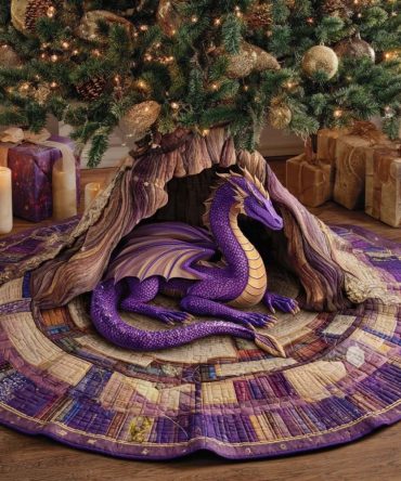 Twilight Archive Premium Tree Skirt — Elegant Handmade Christmas Tree Skirt With Subtle Metallic Accents, Custom Sizes & Monogram Options