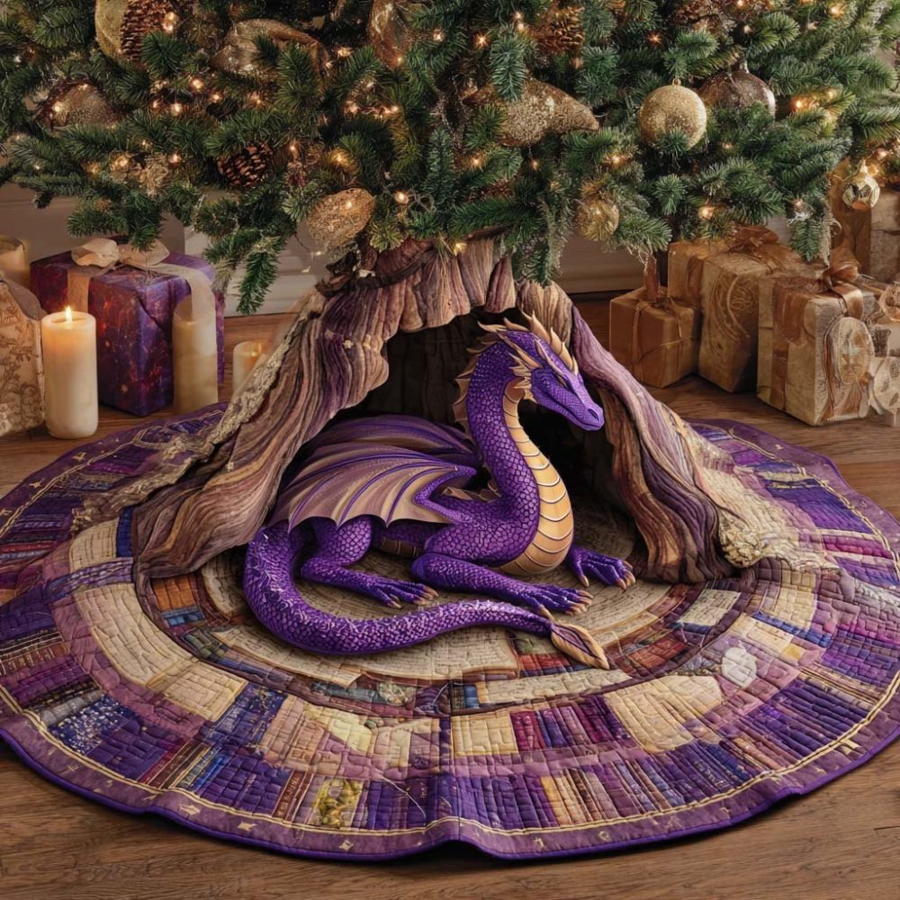 Twilight Archive Premium Tree Skirt — Elegant Handmade Christmas Tree Skirt With Subtle Metallic Accents, Custom Sizes & Monogram Options
