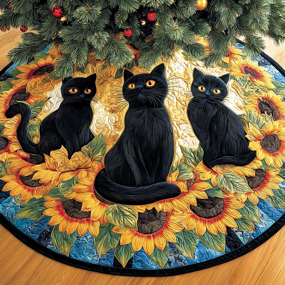 Twilight Stroll Christmas Tree Skirt - Serene Evening Scene Holiday Skirt, Custom Made-To-Order Velvet With Scenic Silhouettes