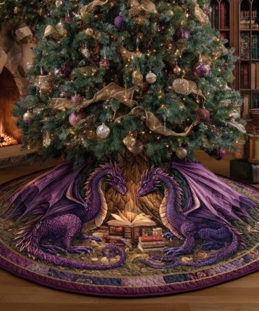 Twin Flames Wisdom Custom Tree Skirt — Artisan Holiday Tree Skirt With Intricate Design, Personalized Options, Heirloom Quality Christmas Decor