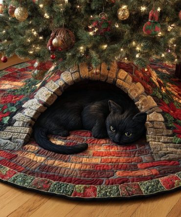 Warm Tunnel Haven Cozy Christmas Tree Skirt — Plush Handmade Holiday Tree Skirt With Soft Insulating Fabric, Custom Sizes, Made To Order