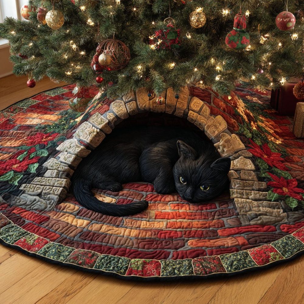 Warm Tunnel Haven Cozy Christmas Tree Skirt — Plush Handmade Holiday Tree Skirt With Soft Insulating Fabric, Custom Sizes, Made To Order