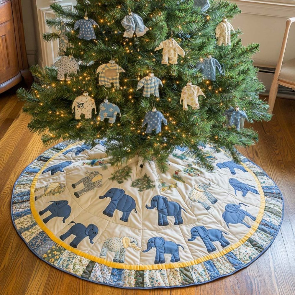 Vibrant Whimsical Hues Christmas Tree Skirt — Custom Handmade Colorful Holiday Tree Skirt For Bright Festive Living Rooms, Made To Order