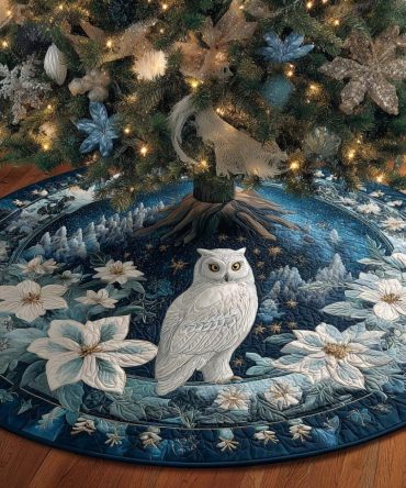 Whisper Watcher Designer Tree Skirt — Elegant Custom Christmas Tree Skirt, Handcrafted Details, Personalized Options, Premium Holiday Accent