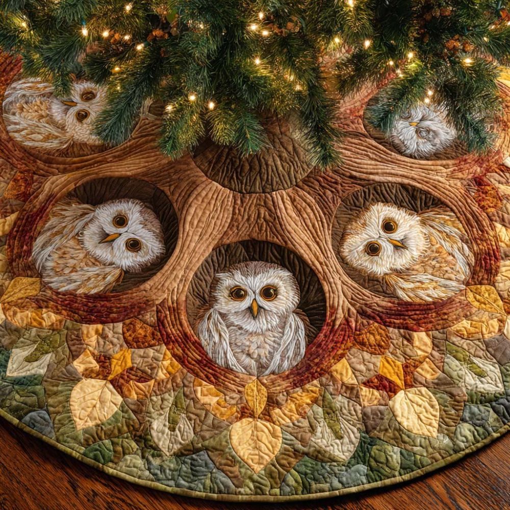 Whispering Nest Luxury Holiday Tree Skirt — Handmade Custom Christmas Tree Skirt With Plush Finish, Personalized Option, Ready To Gift
