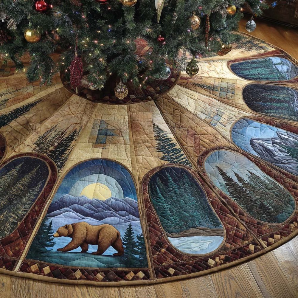 Whispering Pines Handmade Christmas Tree Skirt — Custom Holiday Tree Skirt, Soft Material, Personalized Monogram Available, Made To Order