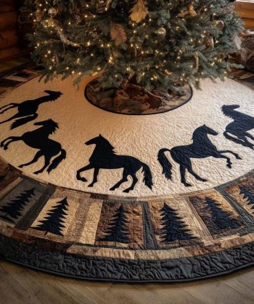 Wild West Western Christmas Tree Skirt — Rustic Cowboy & Rodeo Holiday Skirt, Custom Handcrafted Western-Themed Seasonal Décor, Personalized