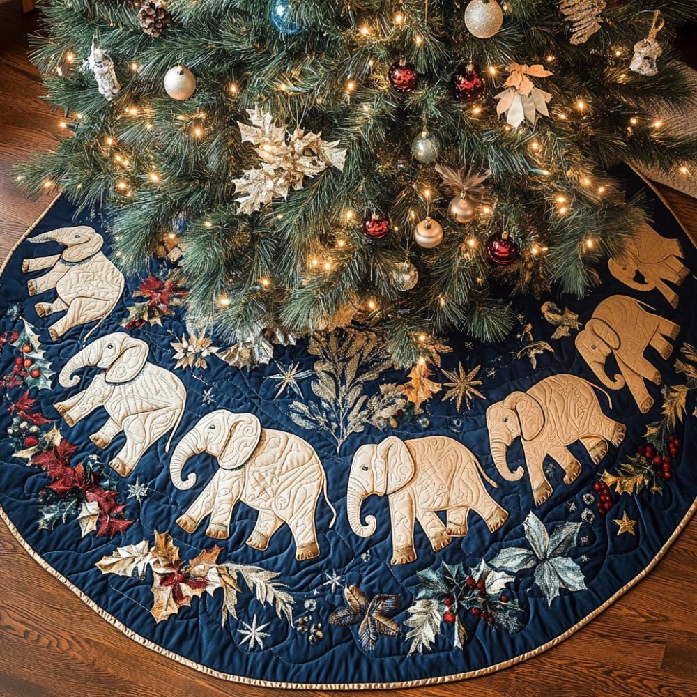 Wild Winter Holiday Tree Skirt - Plush Designer Christmas Tree Skirt, Made-To-Order Rustic Winter Wonderland Decor