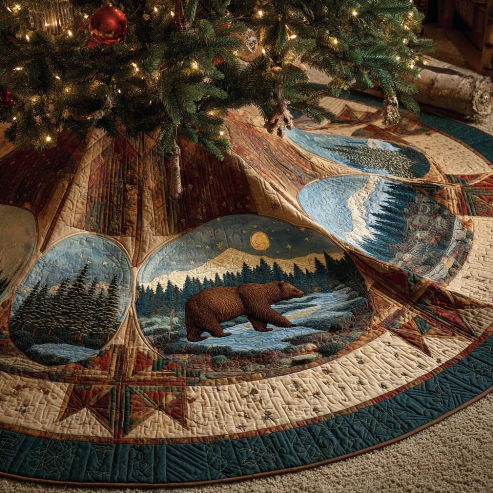 Wildwood Spirit Custom Christmas Tree Skirt — Rustic Handmade Tree Skirt, Premium Fabrics, Personalized Options, Perfect Holiday Accent