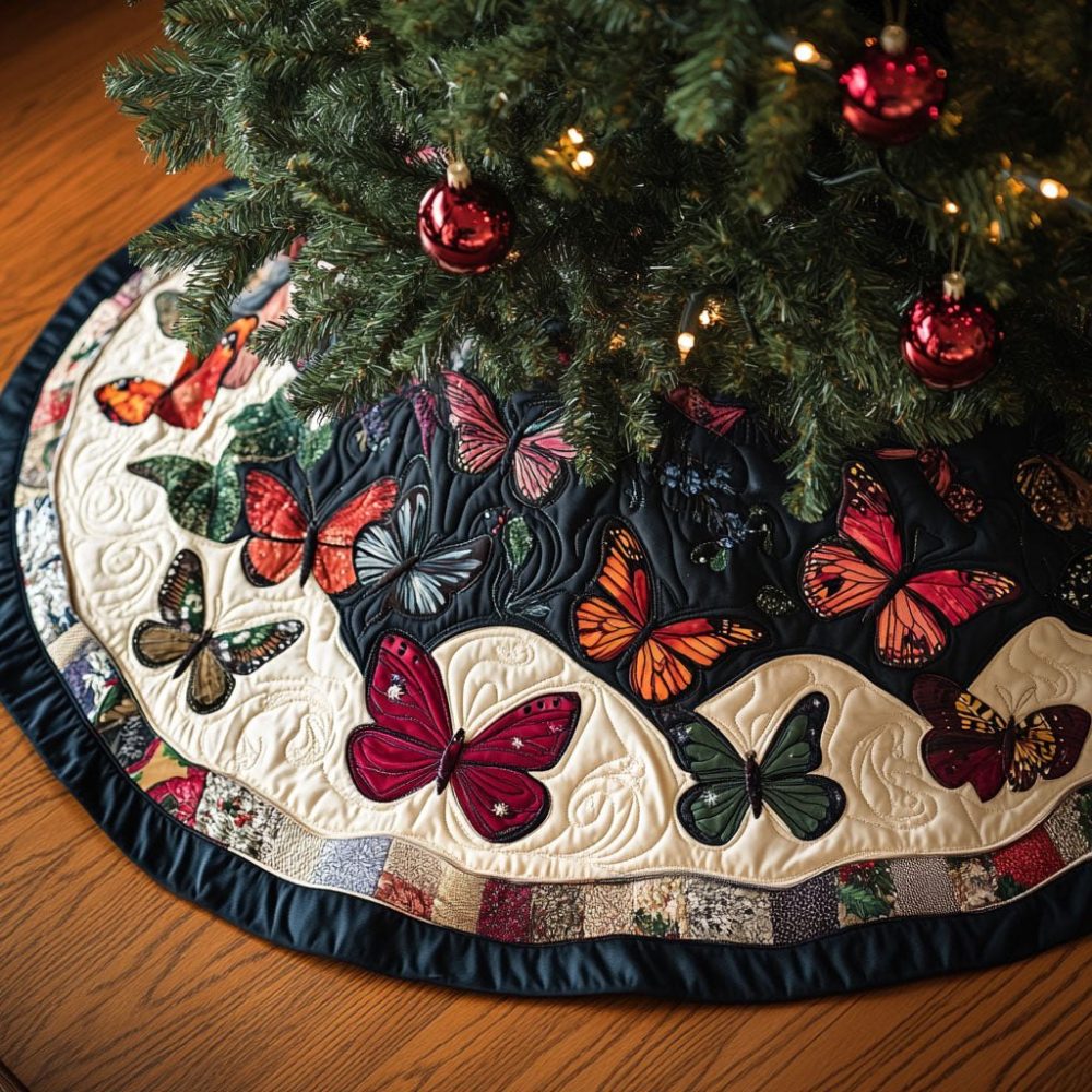 Wings Of Wonder Premium Christmas Tree Skirt — Magical Angel Wing Holiday Skirt, Custom Made & Personalized For Memorable Celebrations