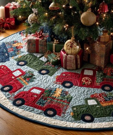 Elegant 'Winter Bless' Custom Christmas Tree Skirt — Personalized Seasonal Blessing, Premium Handmade Holiday Skirt For Cozy Homes