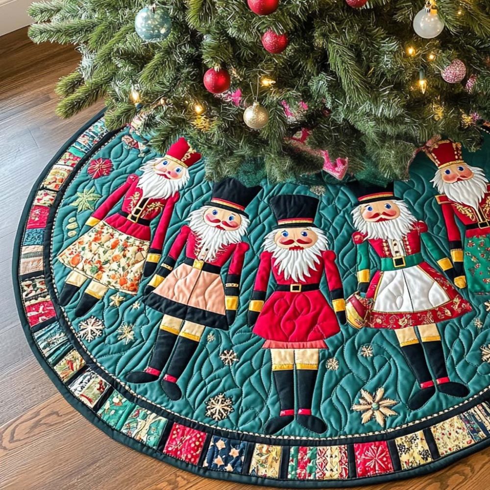 Winter Glow Custom Christmas Tree Skirt — Made-To-Order Shimmer Holiday Base, Premium Fabric, Warm White & Gold Accent Option