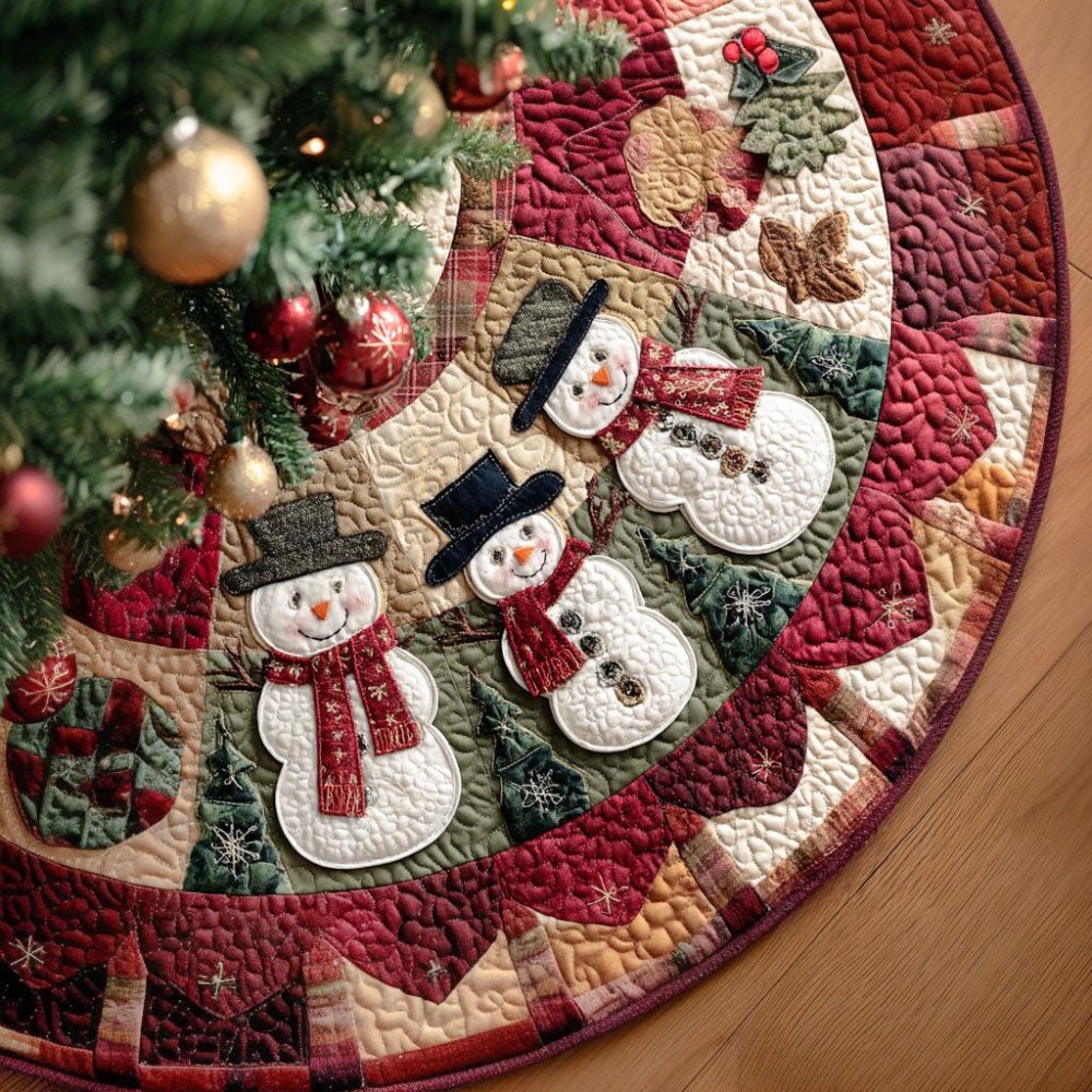 Jolly Lane Holiday Tree Skirt - Custom Winter Street-Inspired Christmas Skirt, Premium Fabrics, Handcrafted To Order