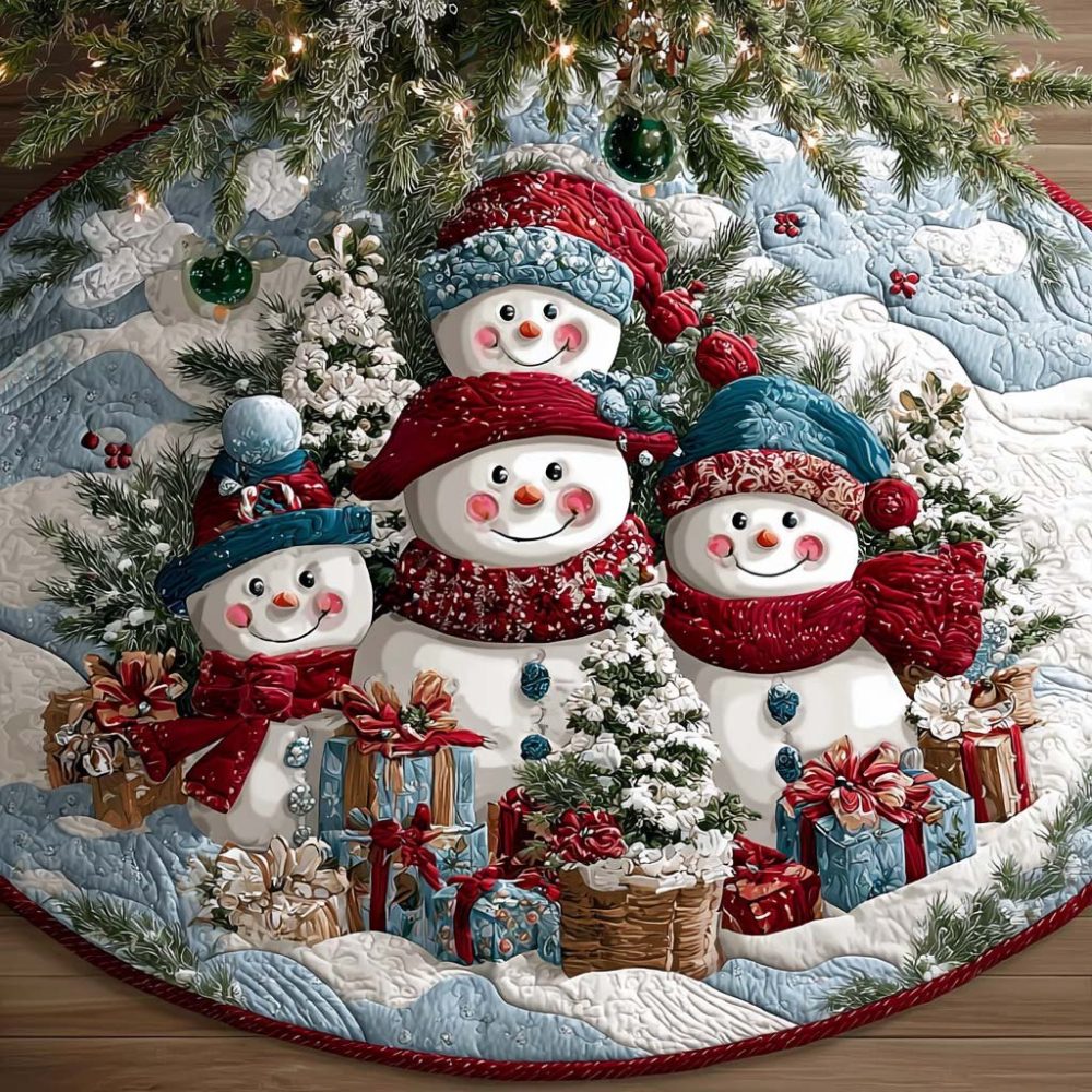 Winter Magic Snowflake Christmas Tree Skirt — Handcrafted Sparkling Snow Holiday Skirt, Custom Elegant Seasonal Decor