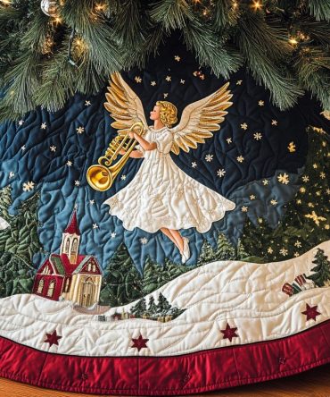Winter Melody Festive Tree Skirt — Custom Musical Holiday Christmas Collar, Handmade Seasonal Decor With Personalization & Multiple Sizes