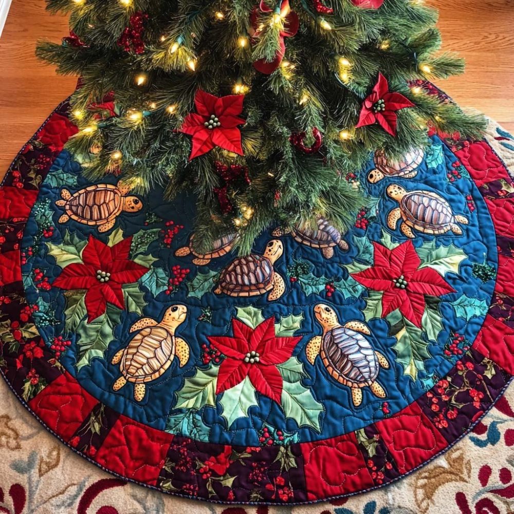 Minimal Winter Serenity Tree Skirt — Modern Neutral Christmas Tree Skirt, Handmade, Custom Sizes For Elegant Holiday Styling