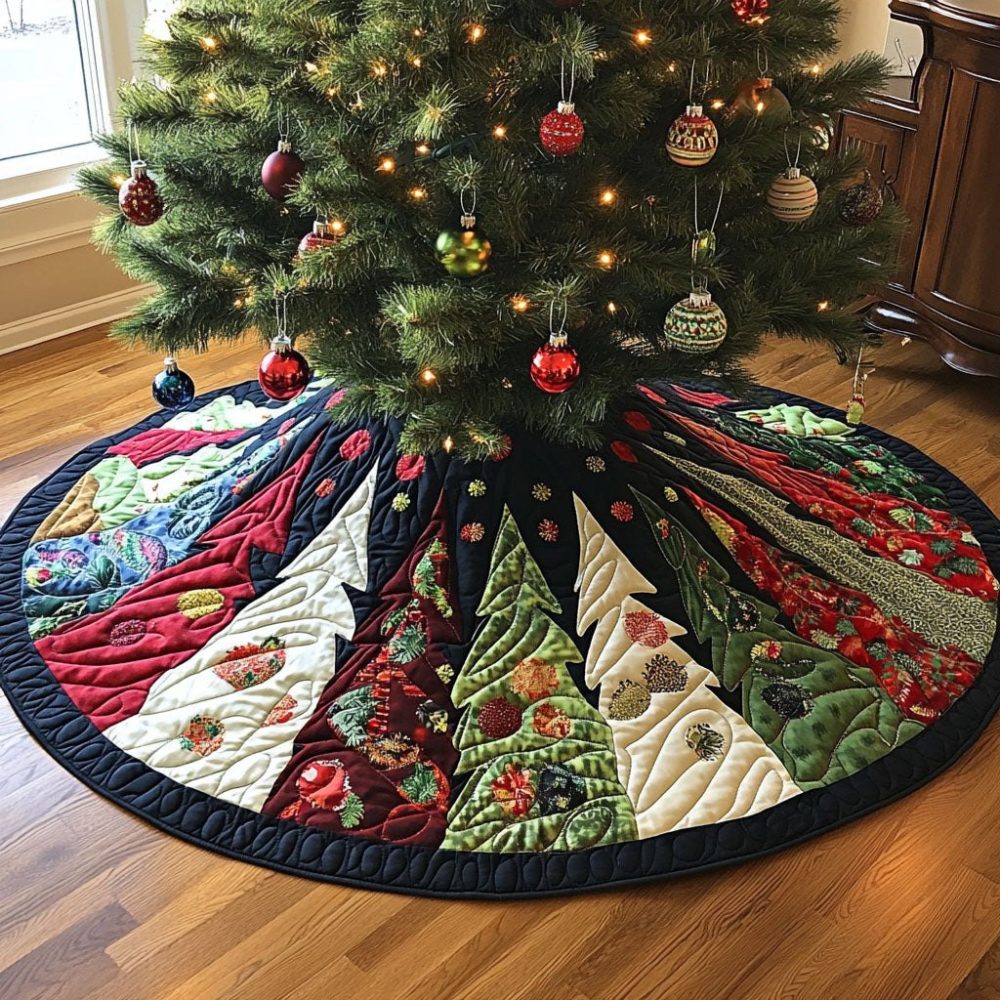 Winter Tree Magic Skirt — Enchanting Holiday Tree Base With Sparkling Forest Motif, Handcrafted Seasonal Décor For Home