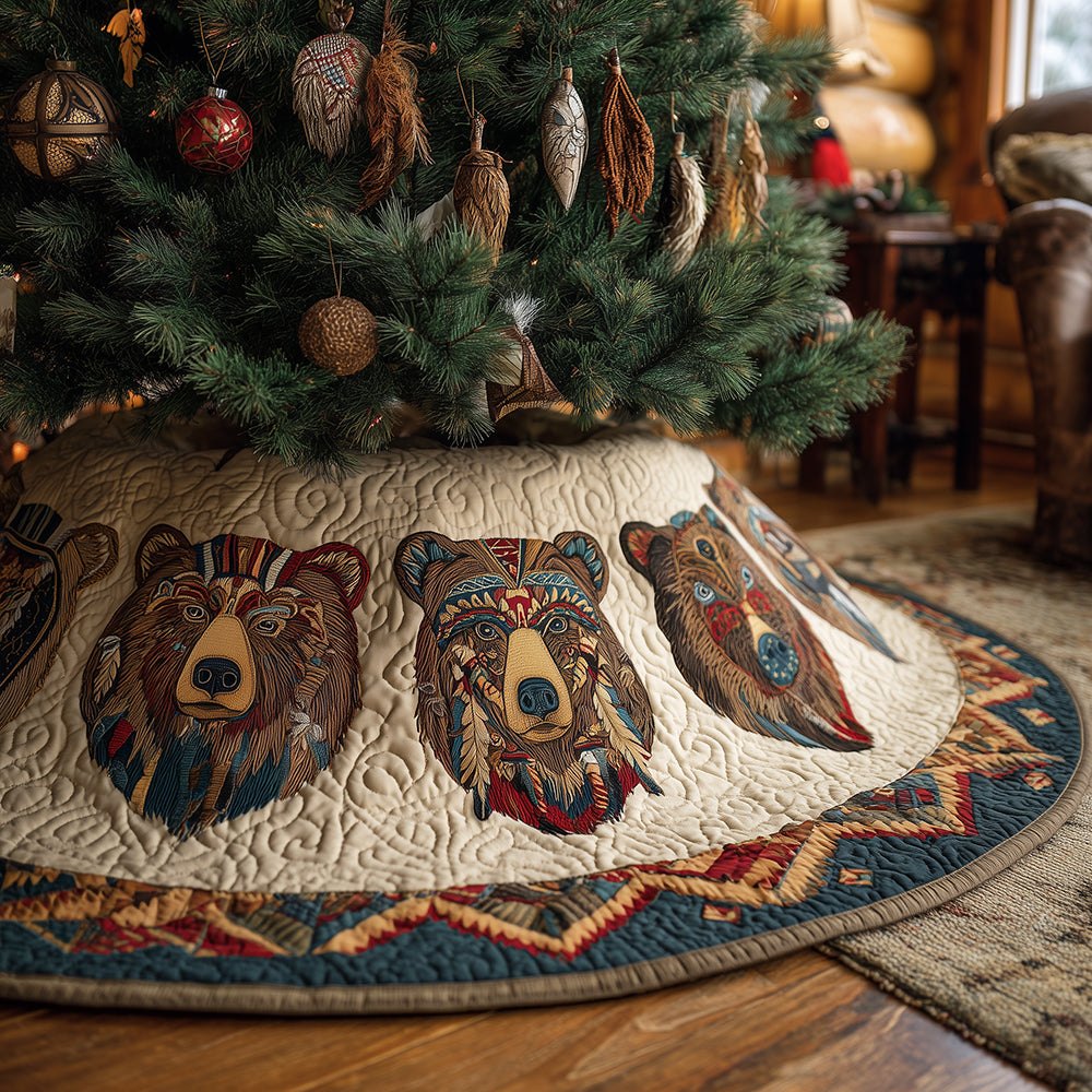 Wisdom Totem Ring Holiday Tree Skirt — Tribal-Inspired Christmas Tree Skirt, Handcrafted & Customizable, Made-To-Order