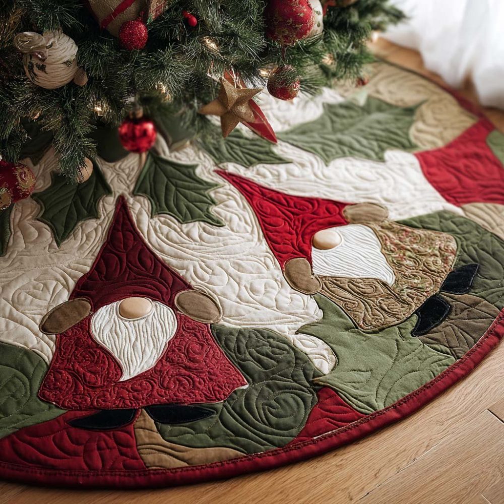 Handmade Woodland Cheer Holiday Tree Skirt — Festive Christmas Tree Skirt, Custom-Made With Bright Colors & Durable Finish