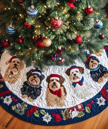 Yorkshire Holiday Joy Premium Tree Skirt — Made-To-Order Custom Christmas Tree Base Cover For Festive Home Styling