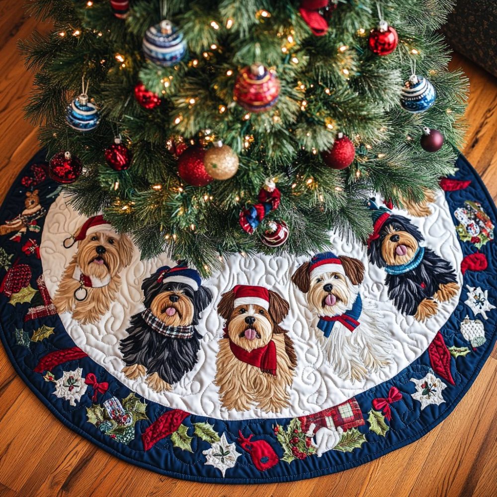 Yorkshire Holiday Joy Premium Tree Skirt — Made-To-Order Custom Christmas Tree Base Cover For Festive Home Styling