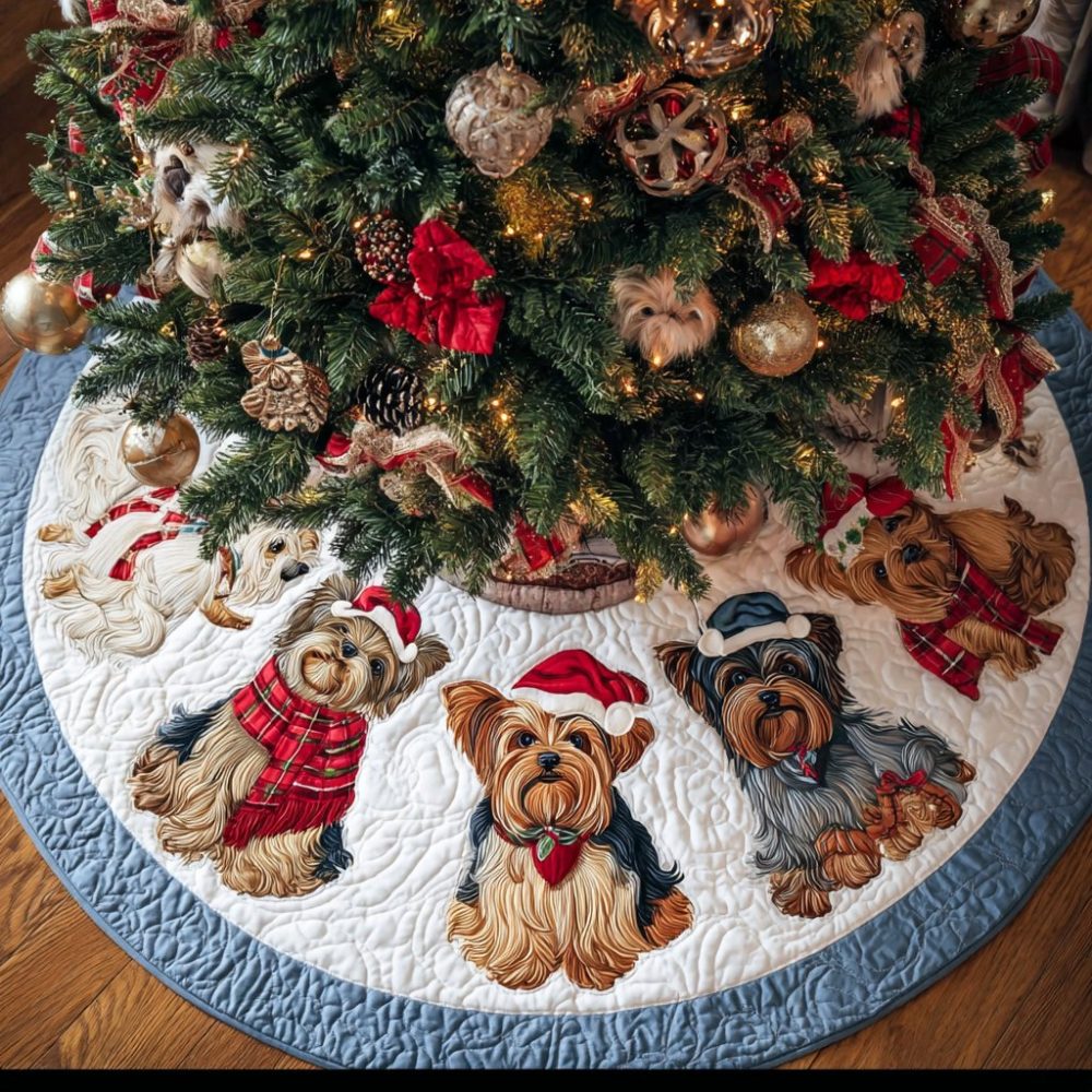Yorkshire'S Delight Custom Tree Skirt — Plush Holiday Tree Skirt, Handmade To Order, Soft Faux-Fur Base Mat For Festive Living Rooms