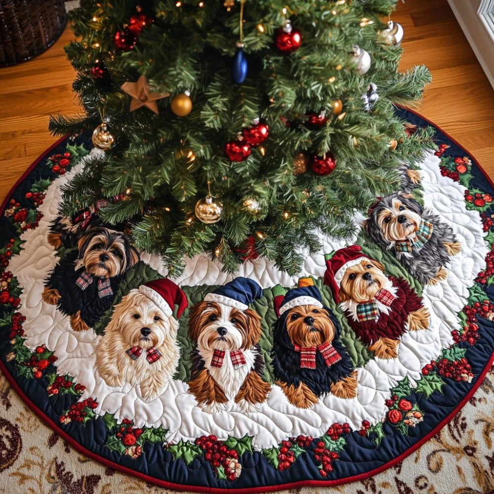 Yorkshire'S Joy Handmade Christmas Tree Skirt — Festive Plush Holiday Skirt, Custom Made-To-Order Accent For Classic Home Décor