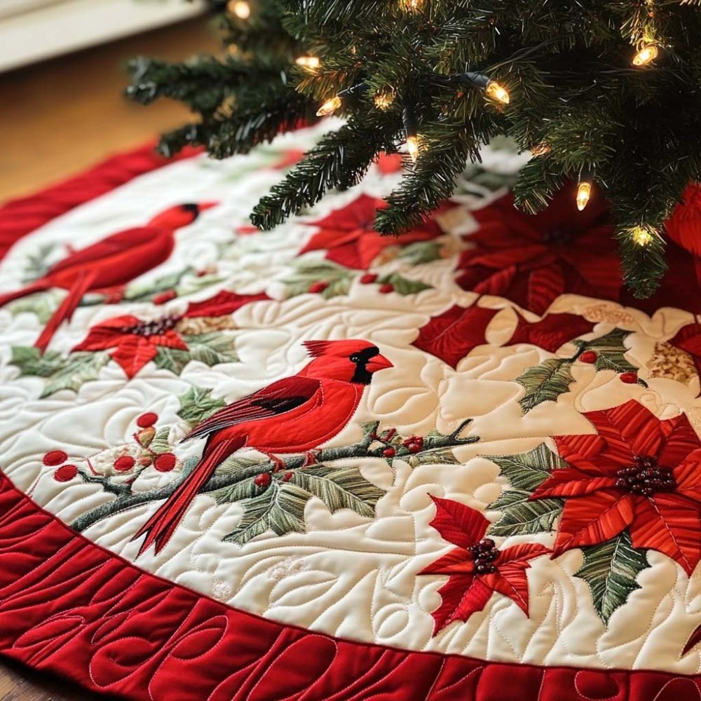 Yuletide Chorus Carolers Tree Skirt — Custom-Made Holiday Base With Caroler Motif, Elegant Trim & Premium Construction