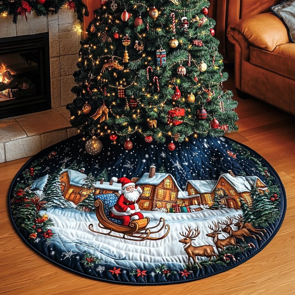 Yuletide Magic Enchanted Tree Skirt — Handcrafted Sparkling Holiday Base With Custom Options For A Magical Display