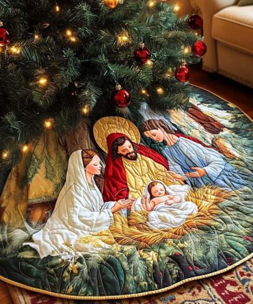 Yuletide Serenity Tree Skirt — Tranquil Holiday Base With Soft Fabrics & Subtle Embellishments, Custom Handmade