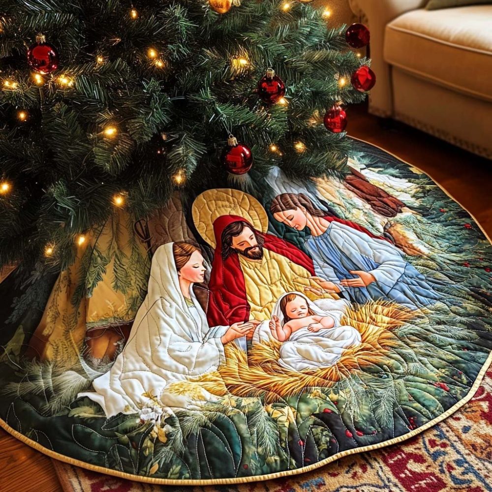 Yuletide Serenity Tree Skirt — Tranquil Holiday Base With Soft Fabrics & Subtle Embellishments, Custom Handmade