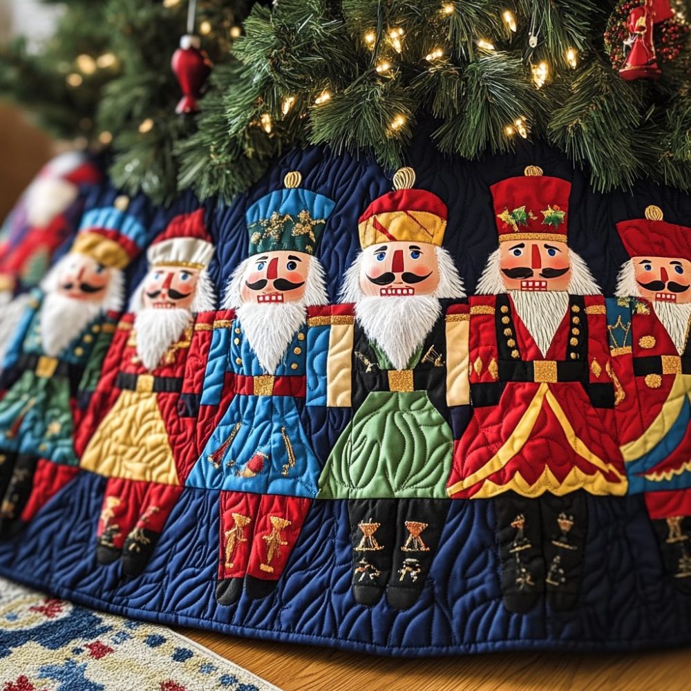 Classic Yuletide Holiday Tree Skirt — Timeless Handmade Design In Premium Fabrics, Custom Sizes Available