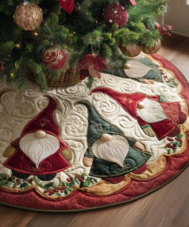Yuletide Whimsy Designer Tree Skirt — Crafted Holiday Accent With Playful Motifs, Customizable Size & Colors