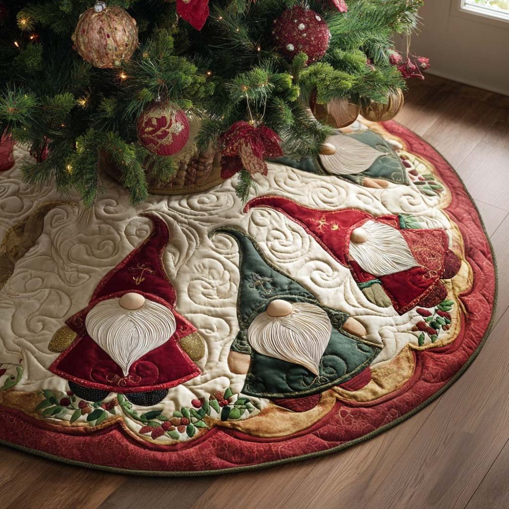 Yuletide Whimsy Designer Tree Skirt — Crafted Holiday Accent With Playful Motifs, Customizable Size & Colors