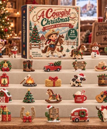 2026 Cowgirl Christmas Advent Calendar - 24 Day Countdown With 24 Collectible Acrylic Charms , Rustic Holiday Gift