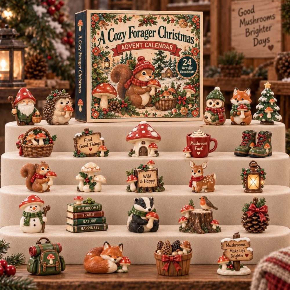 2026 Cozy Forage Christmas Countdown — 24 Acrylic Charms, Woodland Finds & Rustic Holiday Ornaments Gift Calendar