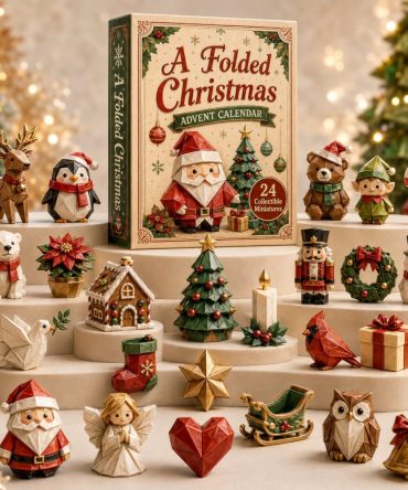 A Folded Christmas 24-Day Advent Calendar 2026 — Interactive Folded Diorama With 24 Acrylic Charms, Elegant Holiday Countdown