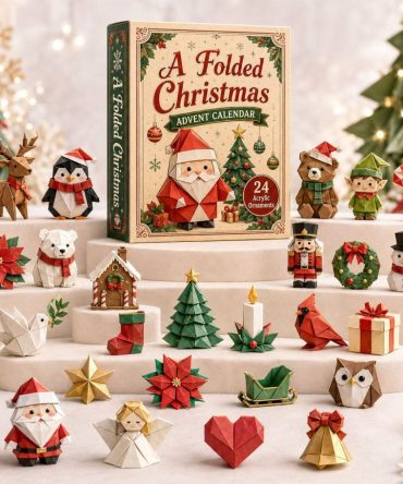 Hand-Folded Christmas Charm Advent - 24 Acrylic Charms Holiday Countdown Calendar, Decorative Gift 2026