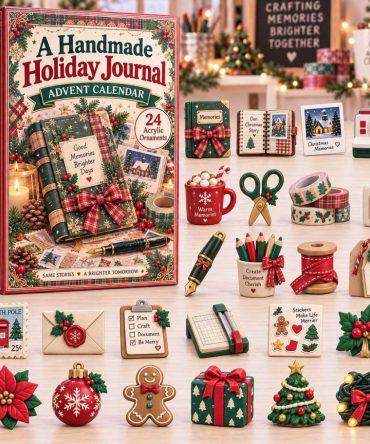 Handcrafted Holiday Journal Advent Calendar 2026 - 24-Day Acrylic Charm Countdown, Gift For Crafters & Memory Keepers, Limited Edition