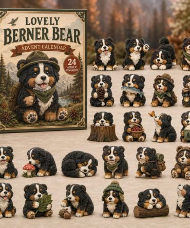Berner Bear 2026 Advent Calendar — 24-Day Bernese Mountain Dog Bear Charm Countdown, Cozy Holiday Gift