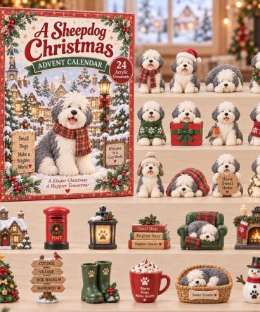 A Sheepdog Christmas Advent Countdown 2026 — 24-Day Festive Acrylic Charm Calendar, Ideal Holiday Gift For Dog Lovers