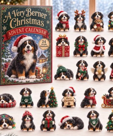 2026 A Very Berner Christmas Countdown — 24-Day Acrylic Charm Advent Calendar With Bernese Mountain Dog Holiday Designs, Gift-Ready