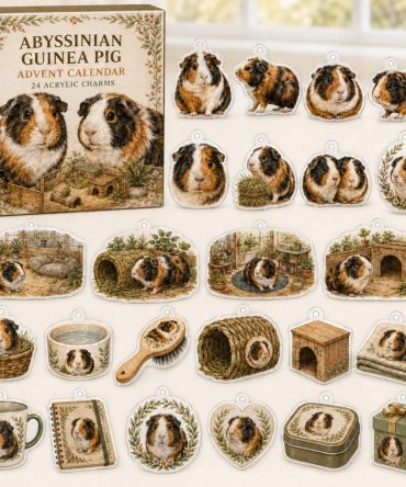Abyssinian Guinea Pig 24-Day Holiday Charm Calendar - Acrylic Collectibles For Guinea Pig Enthusiasts , Cute Daily Gift & Christmas Countdown