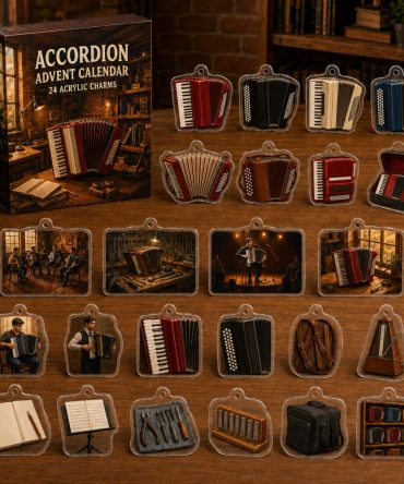 24-Day Accordion Musical Charm Countdown — Acrylic Accordion Instrument Charms Advent Set, Gift For Musicians & Music Lovers